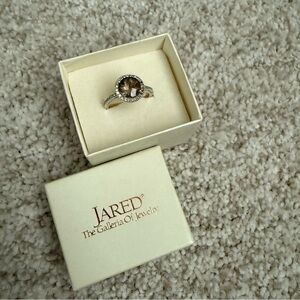 White gold, diamond, smoky quartz ring from Jared